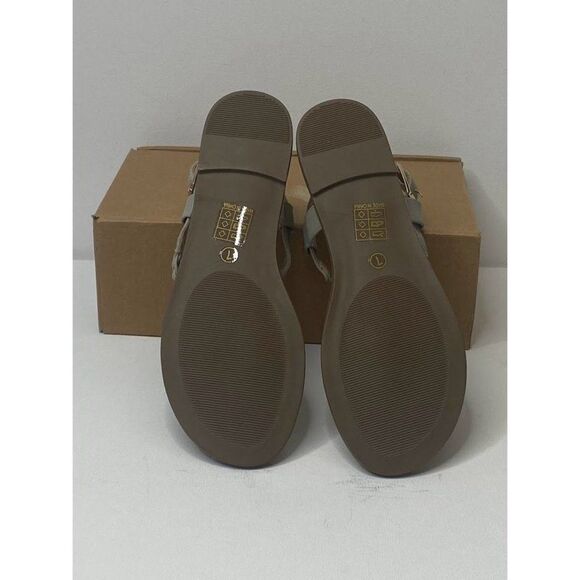 Journee Collection Thong Sandals Women's 7 Grey Adjustable Braided‎ Strap NEW - Picture 8 of 10
